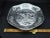 This antique German or Continental silver serving tray or plate boasts intricate reticulated patterns around the rim and...