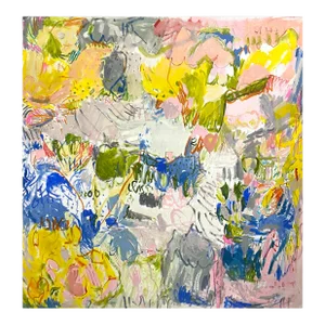 Contemporary Abstract Oil on Canvas Painting "Summer Talk 2" by Petra Schott