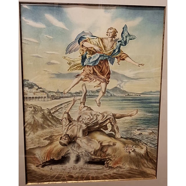 This watercolor and colored pencil on paper is in near fine condition and is signed Laning lower right. It is housed in...