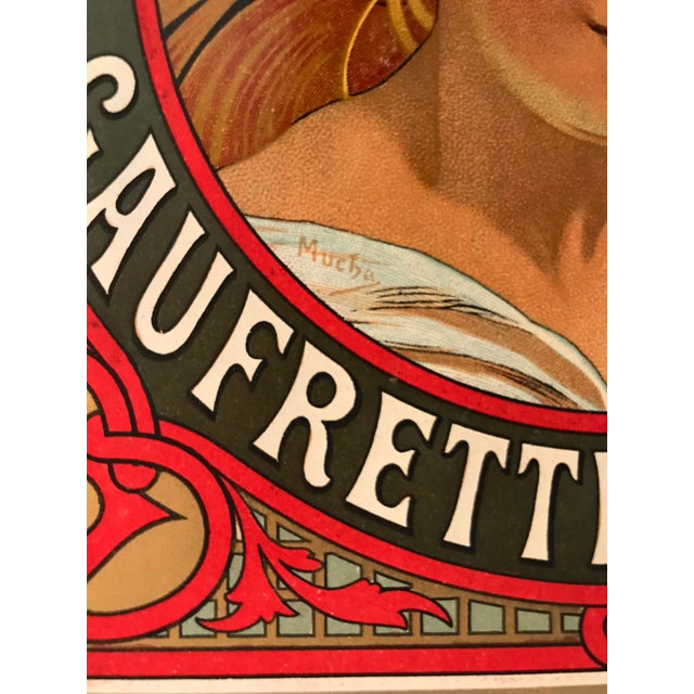 Alphonse Mucha Original Alphons Mucha Lefevre-Utile Biscuit Label, Original, C.1900 For Sale - Image 4 of 6