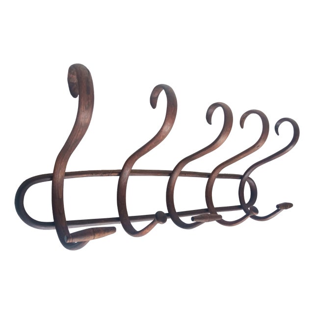 Vintage Wall Coat Rack in Bentwood, 1950s For Sale