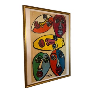 1970s Abstract Painting by Peter Keil, Framed For Sale