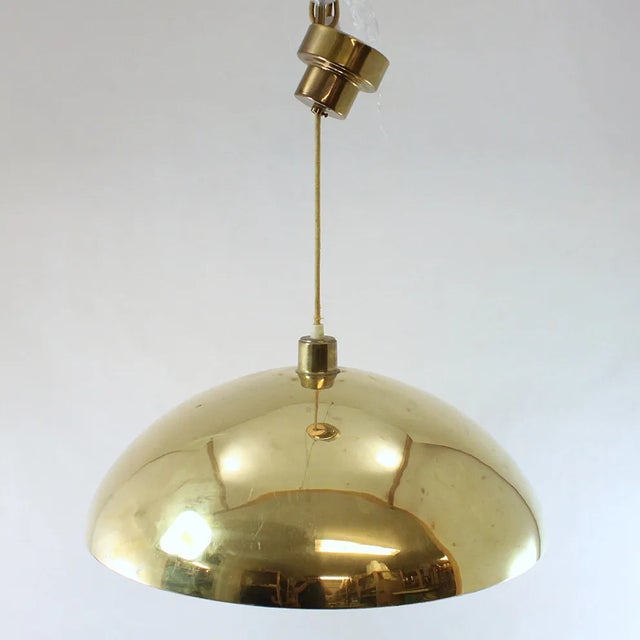 1960s Large Mid-Century Brass Pendant Lamp from Bergboms, 1960s For Sale - Image 5 of 5