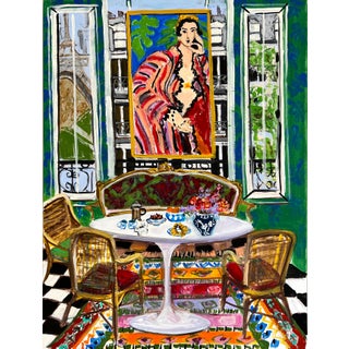 A Henri Matisse Inspired Painting "Helene in Front of the Window" by Shann Spishak For Sale