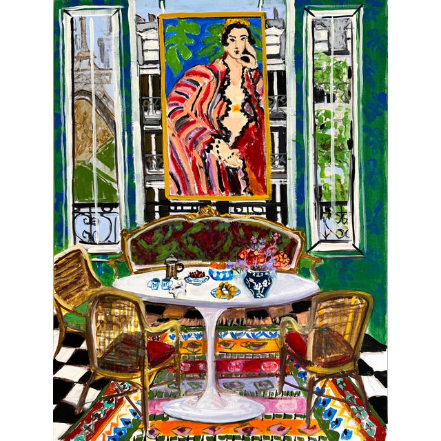 A Henri Matisse Inspired Painting "Helene in Front of the Window" by Shann Spishak For Sale