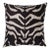Contemporary Velvet Black and White Tiger Print Throw Pillow With Down Insert For Sale