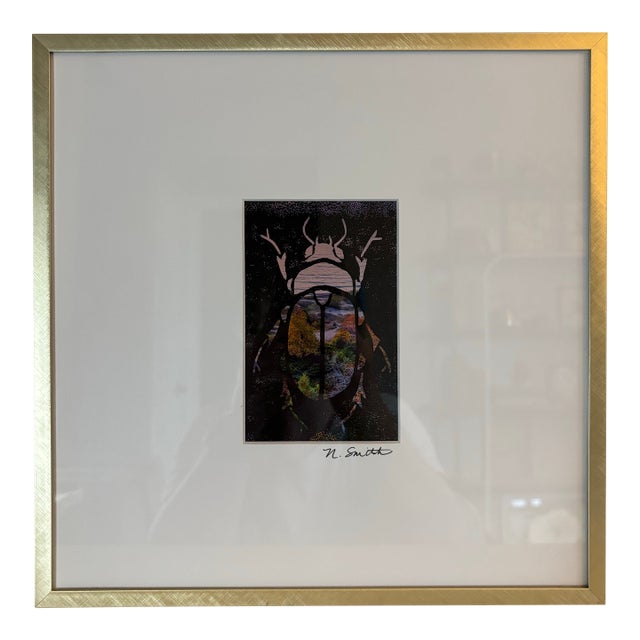 World Within Beetle (Mixed Media Print) Signed and Framed For Sale