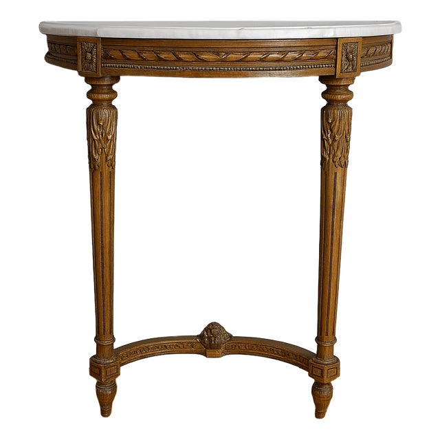 Louis XVI Half-Moon Console in Carved Wood For Sale