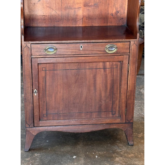 Wood 19th Century English Mahogany Waterfall Bookcase With Cupboard Base For Sale - Image 7 of 12