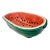 Vintage Watermelon Glazed Pottery Serving Bowl - Green Red Oval Bowl For Sale