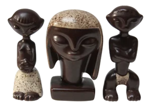 Trio of Ceramic Tribal Figures by Howard Pierce