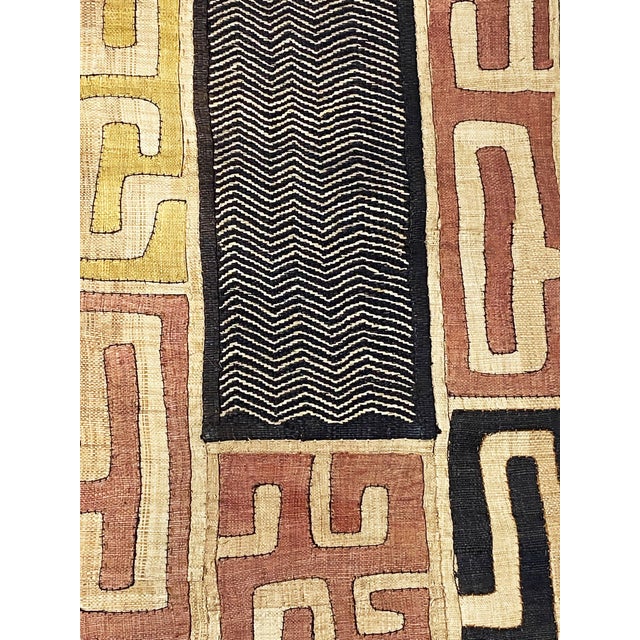 1980s Superb Vintage African Kuba Cloth Raffia /Textile Zaire 51" by 18" For Sale - Image 5 of 5