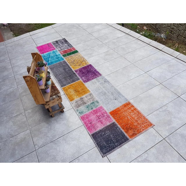 Textile Ethnic Oushak Vintage Runner Rug For Sale - Image 7 of 10