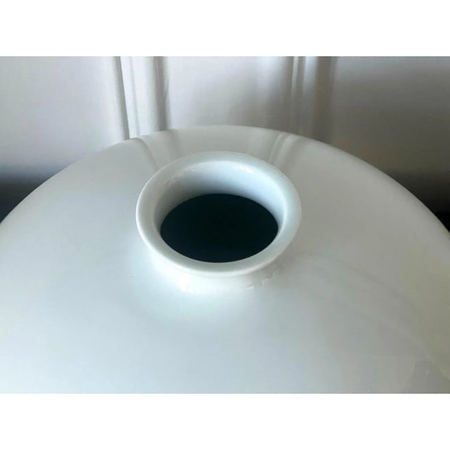 White Contemporary Japanese White Glaze Ceramic Vase by Manji Inoue For Sale - Image 8 of 12