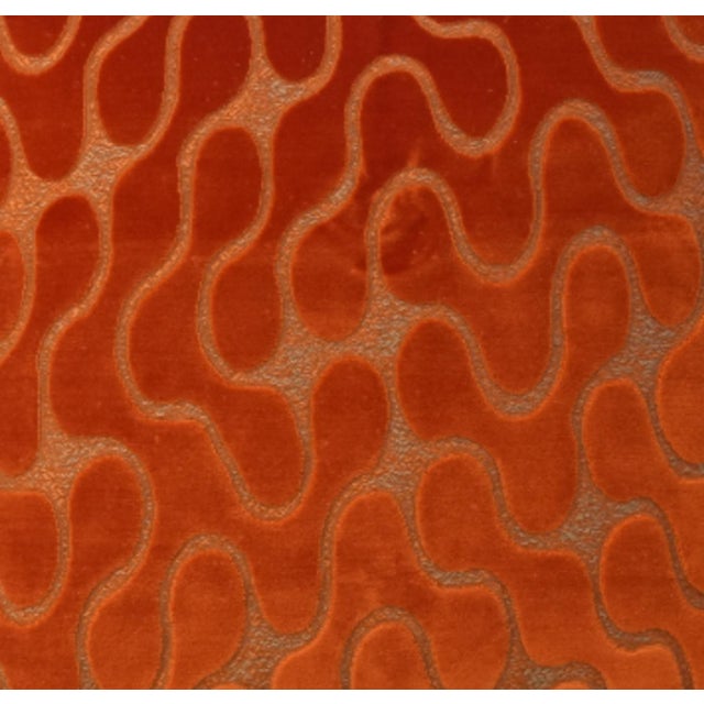 Mid-Century Modern Mid-Century Modern Abstract Style Orange Velvet Feather/Down Pillow For Sale - Image 3 of 6