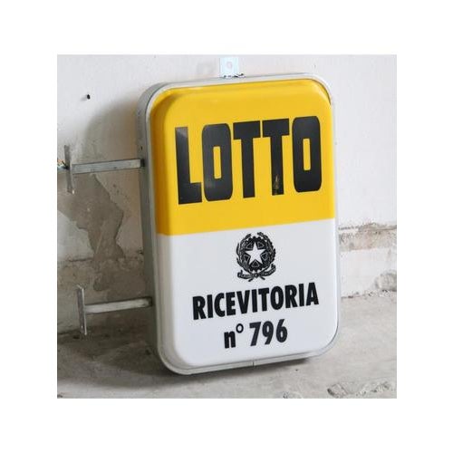 Double-Sided Illuminated Lotto No. 796 Sign, 1950s-1960s For Sale - Image 10 of 10
