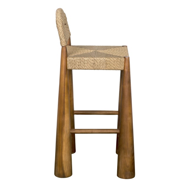 Not Yet Made - Made To Order NOIR Laredo Bar Stool, Teak with Synthetic Woven For Sale - Image 5 of 7