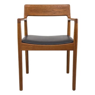 Danish Teak and Leather Armchair by J. Nørgaard for Nørgaards Møbelfabrik, 1960s For Sale