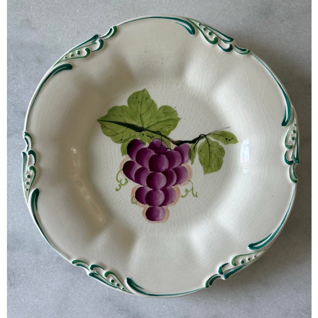Ceramic Set of 7 Vintage George Jones & Sons Crescent Hand Painted Salad Plates For Sale - Image 7 of 11