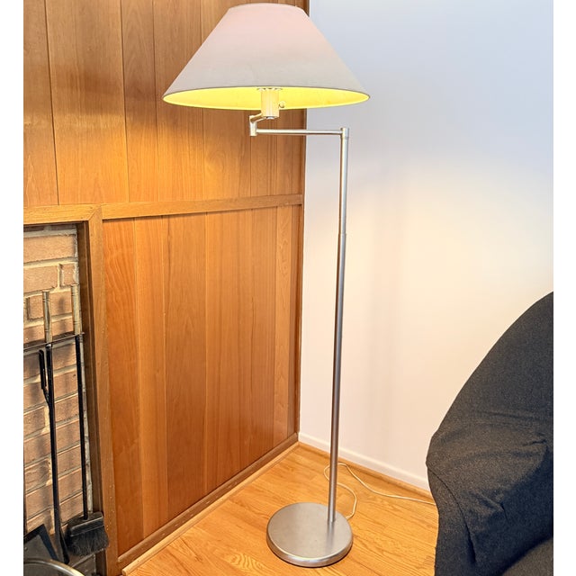 Mid-Century Modern Nessen Studio Aluminum Swing Arm Floor Lamp For Sale - Image 3 of 4