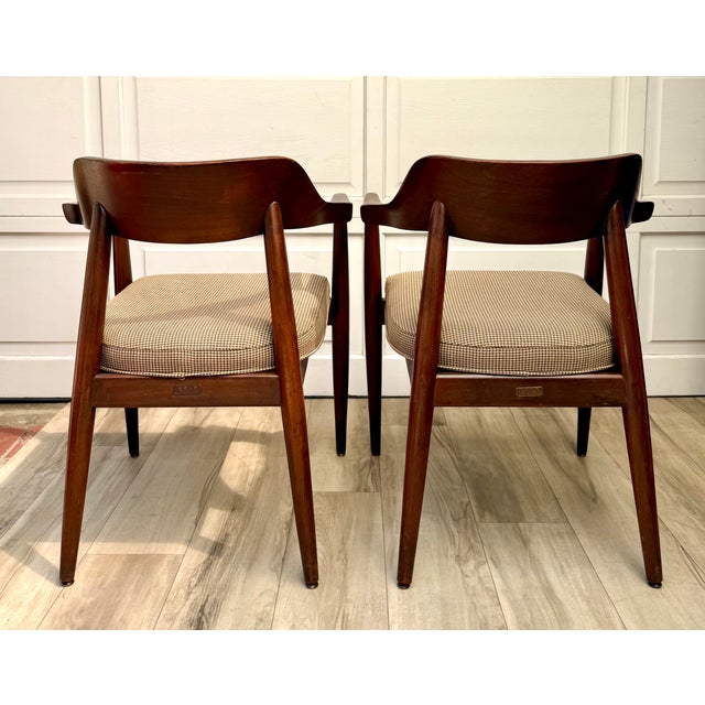 Pair of 1960s Gold Desk & Safe Co. Sculpted Wood Mid-Century Armchairs For Sale - Image 11 of 18