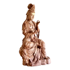 Antique Hand Carved Wood Guanyin Chinese Goddess of Mercy and Compassion