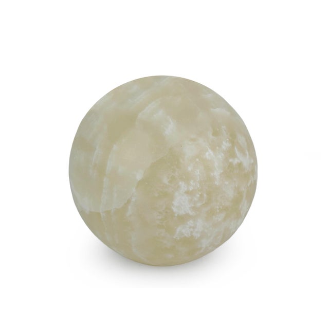Stone Late 20th Century Natural Polished Honey Onyx Sphere Orb Sculpture For Sale - Image 7 of 9
