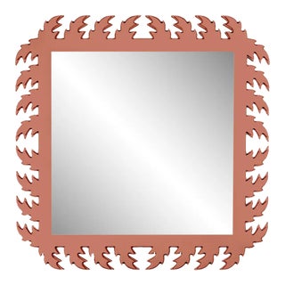 Fleur Home Audubon Square Mirror in Red Earth, 24x24 For Sale