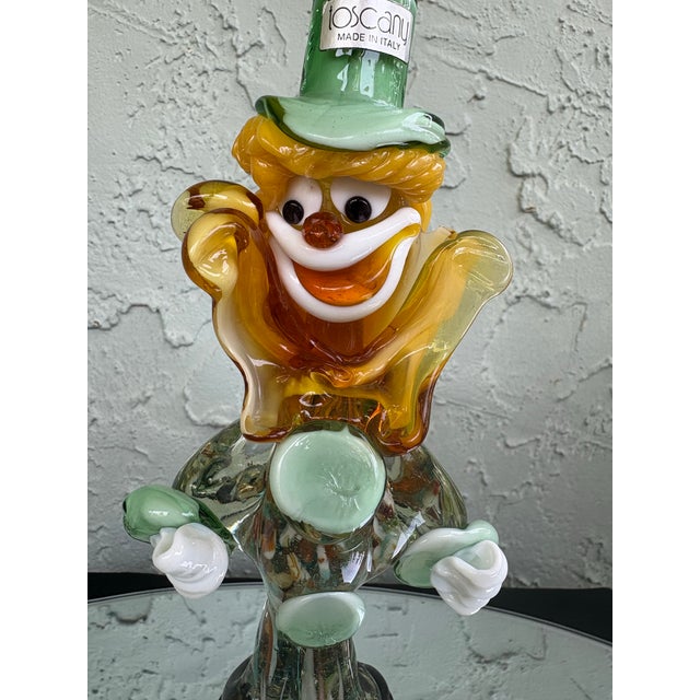 Vintage Tuscany Italian Hand-Blown Art Glass Clown Figurine With Aventurine Inclusions For Sale - Image 4 of 12