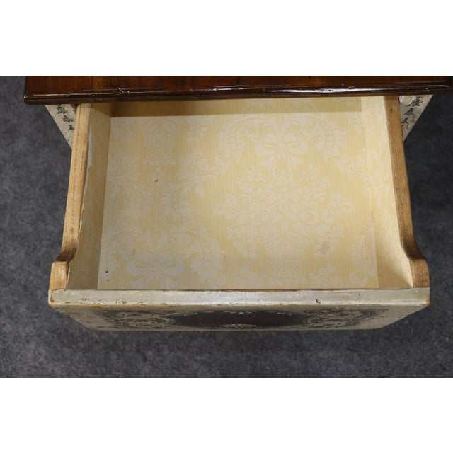Brown Pair 1970's Distressed Painted Venetian Style End Tables For Sale - Image 8 of 14