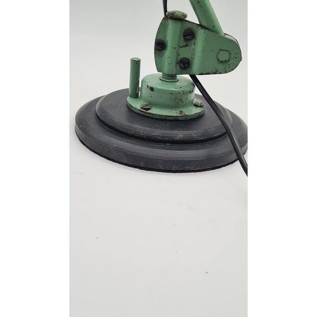 1950s Articulated Lamp in Green Metal by C. Fischer for Midgard, 1950s For Sale - Image 5 of 11