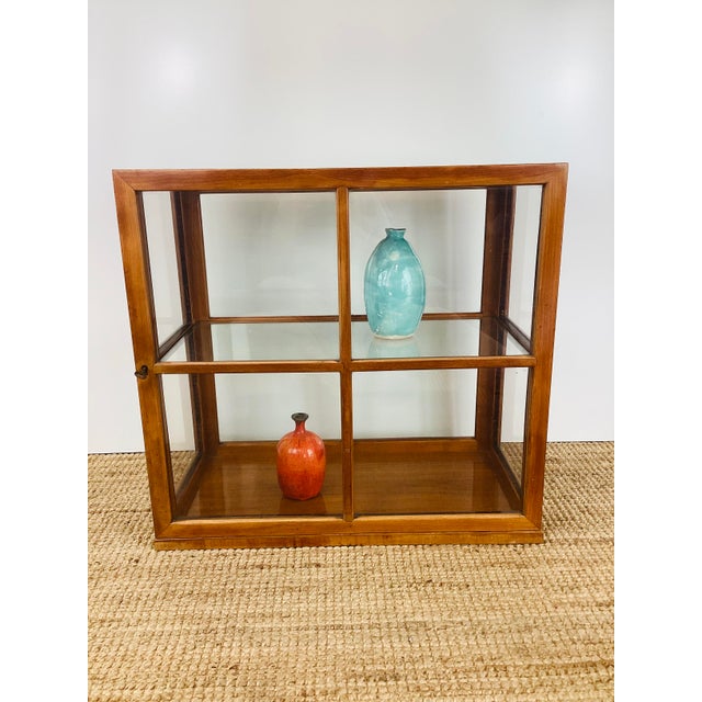 Vintage 1940s Wood & Glass Table Top Display Case Cabinet / Shelf For Sale - Image 14 of 14