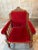 2 Antique Red Velvet and Wood Regal Living Room Chairs For Sale - Image 10 of 11