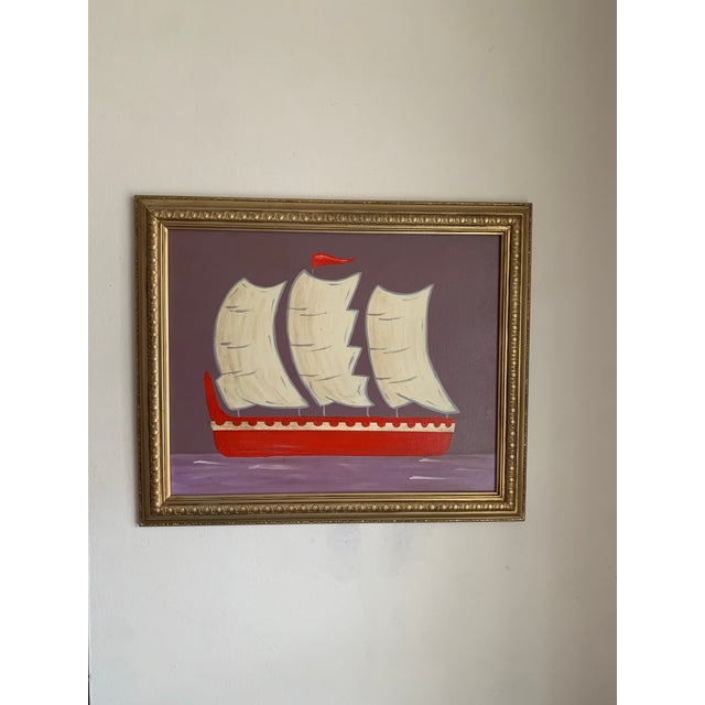 Contemporary Impressionist Style Seascape Painting on Canvas, Framed For Sale - Image 4 of 4