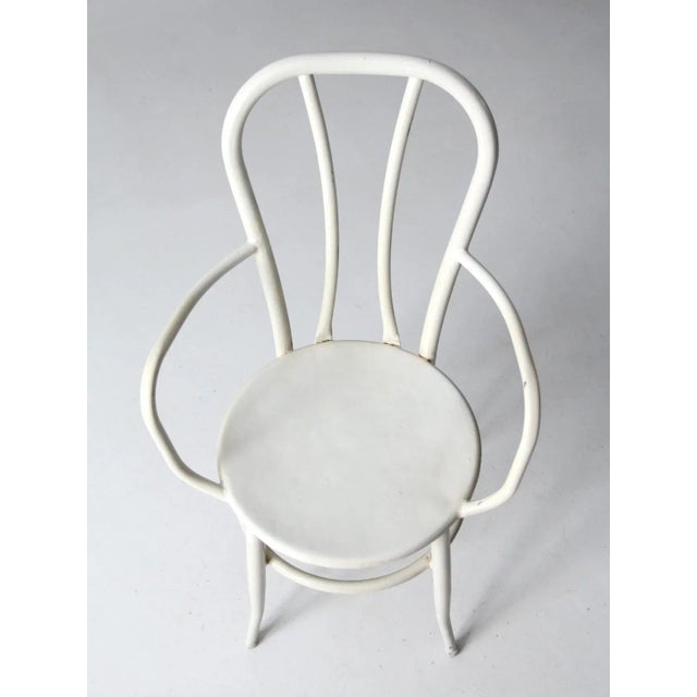 Vintage White Metal Bistro Chair For Sale - Image 6 of 13