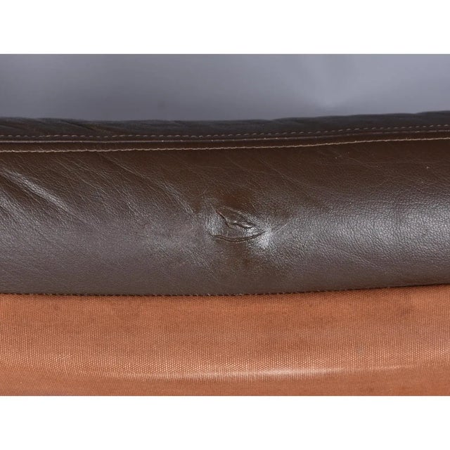 Pair of Brown Leather Scandinavian Cantilever Bentwood Sling Chairs For Sale - Image 13 of 13