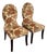 Contemporary Floral Side Chairs, a Pair For Sale