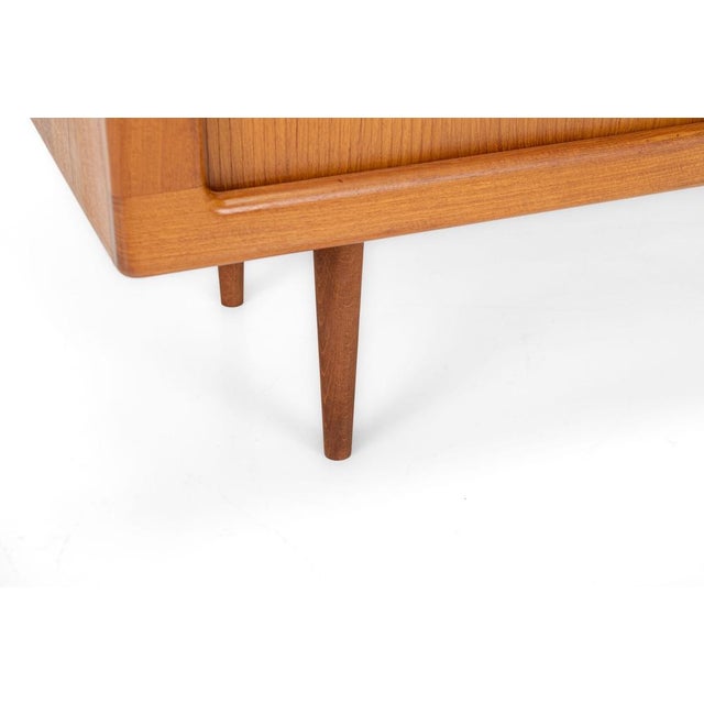 Brown Danish Teak Sideboard with Tambour Doors, 1960s For Sale - Image 8 of 9