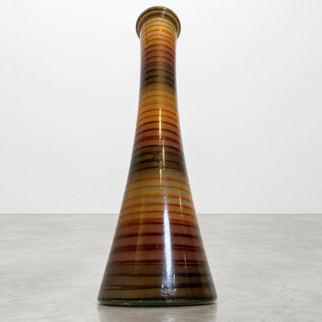 Mid 20th Century Vintage Mid-Century Spanish Multi Stripe Vase For Sale - Image 5 of 8