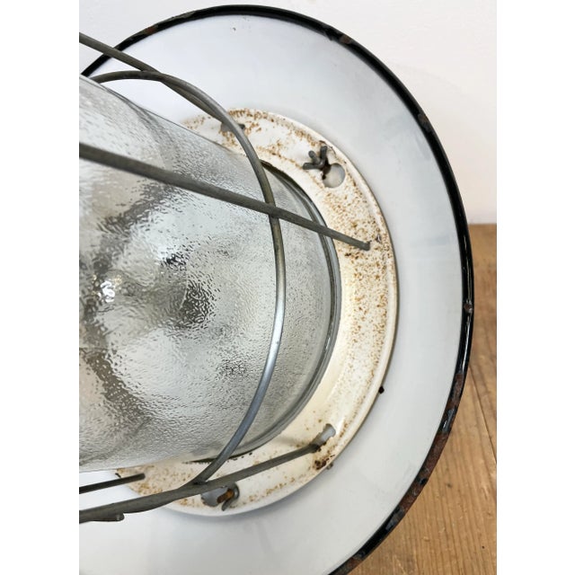 Industrial Black Enamel Factory Hanging Lamp from Elektrosvit, 1960s For Sale - Image 10 of 16
