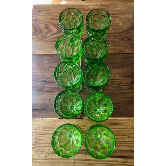 Fostoria Green Moonstone Tea Glasses Set 10 For Sale In Fayetteville, AR - Image 6 of 11