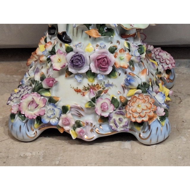 Mid-Century Modern Pairs of Antique Style Porcelain Compotes/Center Piece For Sale - Image 3 of 9