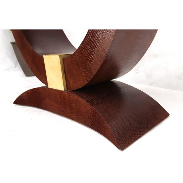 Mid-Century Modern Parchment & Skin Snake Wrapped Console Sofa Table For Sale - Image 3 of 13