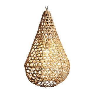 Rattan Basket Tear Drop Lantern For Sale