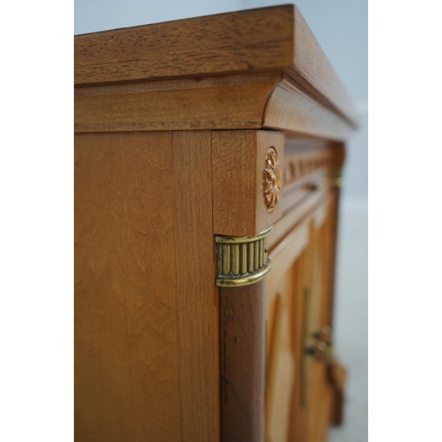 Pair Neoclassical Satinwood Finish 2 Door Nightstands For Sale - Image 16 of 18