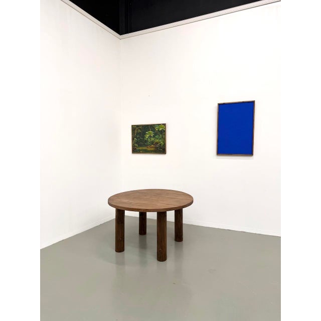 Constructivist Round Table in Walnut, 1950s For Sale - Image 4 of 18