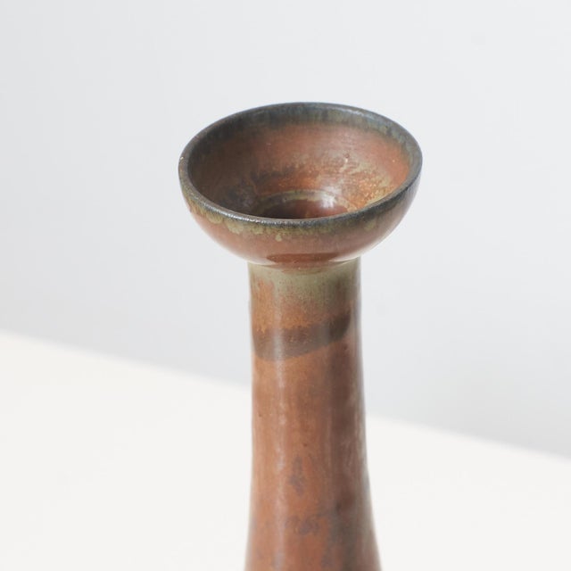 1960s Brown Haresfur Glazed Stoneware Vase by Gunnar Nylund For Sale - Image 5 of 6