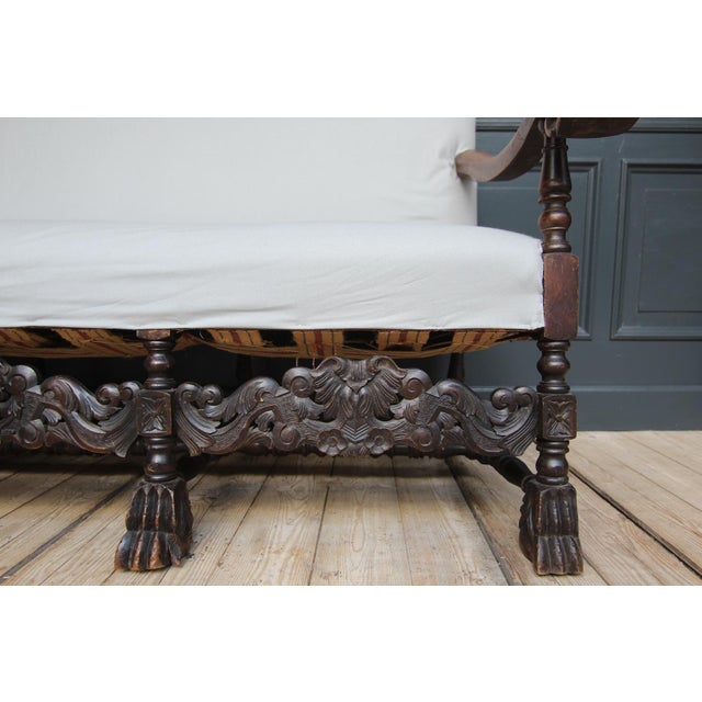 Antique German Carved Walnut Sofa For Sale - Image 13 of 18