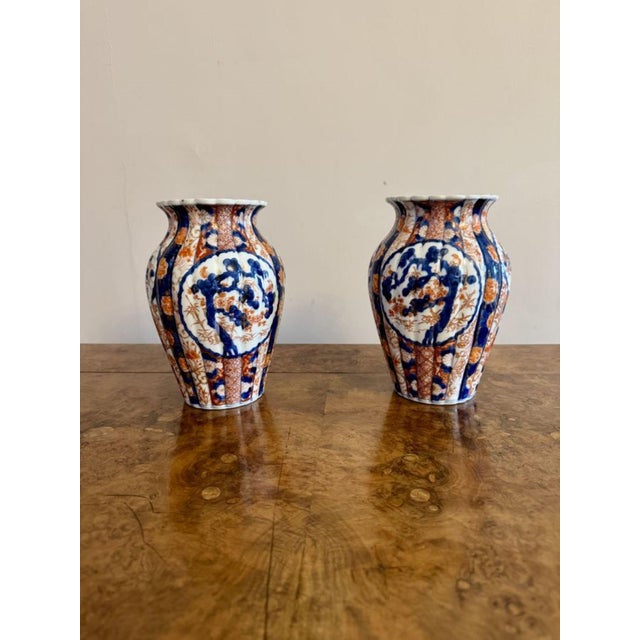 Antique Japanese Imari Shaped Vases, 1900, Set of 2 For Sale - Image 4 of 7