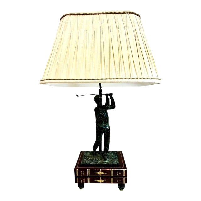 Maitland Smith Bronze Golfer Table Lamp For Sale
